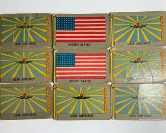 9 Vintage 1950 Topps Flags Of The World Cards - 7 Number 66 and Two Number 14
