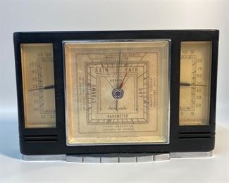 Vintage Art Deco Fee and Stemwedel Airguide Barometer Weather Station
