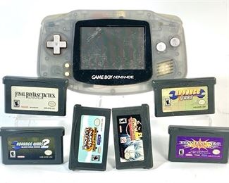 Nintendo GameBoy Advance AGB-001 Clear Grey With Seven Games
