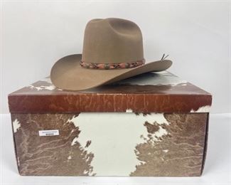 Resistol Brown 4X Beaver Hat Self Conforming Long Oval Western Cowboy Hat Size 7-1/2
