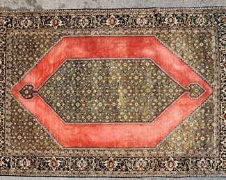 Fantastic Vintage Hand Knotted Silk Tight Weave Area Rug
