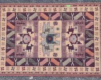 Vintage Wool Abstract Area Rug
