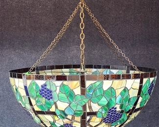 Massive Huge Vintage Tiffany Style leaded Glass Chandelier Great Statement Piece!
