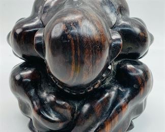 Vintage Bali Wooden Buddha Praying Monk Figure
