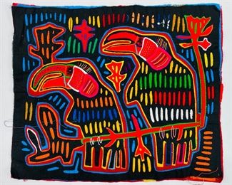 Original Panama Abstract Bird Mola Cotton
