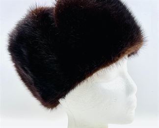 Vintage ANT Mink Fur Hat Brown In Fair Pre Owned Condition
