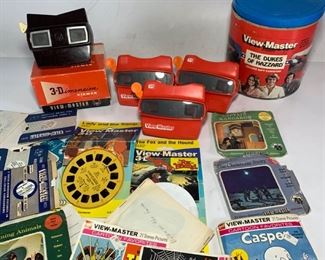 Vintage View-Master Lot- Four Vintage 3Dimension View-Masters, One Higher End, and Many ViewMaster Pictures - Fox and The Hound, Captain Kangaroo, Casper, Lady And The Tramp, and More
