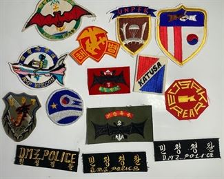 Vintage US Military Korean War Era Service Patches - Police, ROK, AMP HRecon, UNPEK, and More
