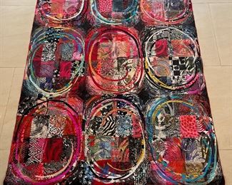 Quilt by Sue Benner Titled Cellular Structure I (Nine Ovals dated 2006 measures 50 3/4" wide by 70" long