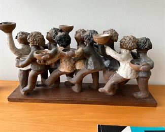 Memorah signed H. Rothschild approximately 24" long by 5.5" wide x 11" tall measurements include base