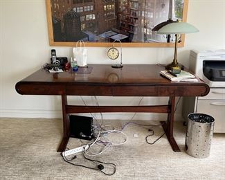 Vintage custom made rosewood desk 66" x 33.25" - needs refinish on top - see detail shot