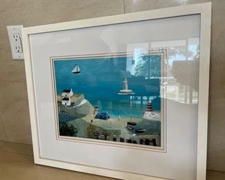 Anna MacMiadhachain acyrlic painting 13" x 10" titled Tea time dated 2003 - Listed artist