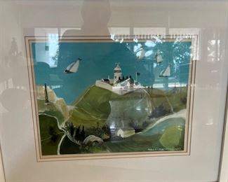 Anna MacMiadhachain acyrlic painting 13" x 10" titled Tea time dated 2003 - Listed artist