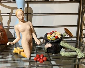 Adam and Eve non functional teapot by Carrianne L Hendrickson dated 2004