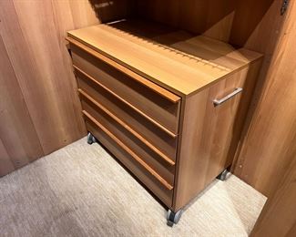 2  custom drawer rolling cabinets