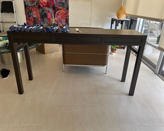 Long console with secret drawers - possibly Holly Hunt - no tag - drawers open by pushing the one next to it.