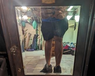 Detroit towel company antique wall cabinet