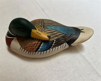 Wooden duck signed