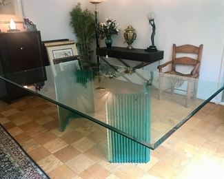 Beveled Glass Dining Table