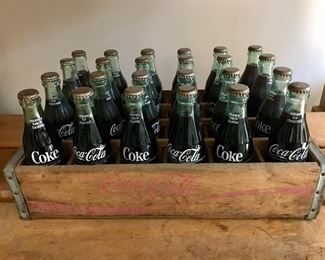 Vintage Coca Cola Crate with Full Bottles