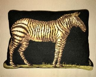 Needlepoint Zebra Pillow