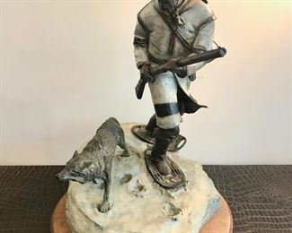 "Track of the Cat"  by Star Liana York - artist's proof on rotating marble and wood base - signed and numbered