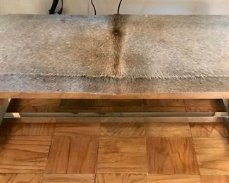 Hide covered Bench with Chrome Base