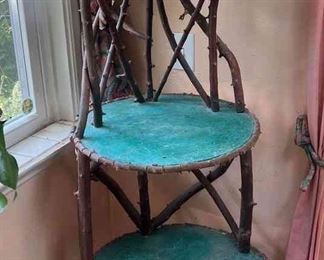 Adirondack Style Corner Shelf