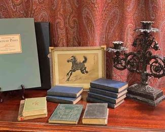 American Prints, Vintage Books Candelabra