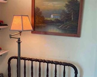 Bedroom Decor Twin Bed, Lamp, Artwork  Bench