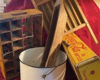 Coke Crates Washboard  Other Primitive Collectibles