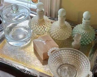 Fenton Hobnail Perfume Bottles
