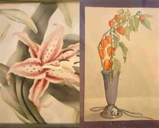 Pair of Framed Floral Paintings