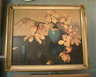 Still Life Litho Print in Decorative Frame