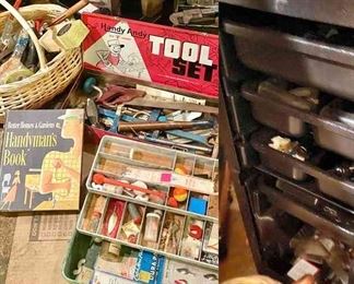 Tools, Vintage Side Sheild Goggles And Taboret