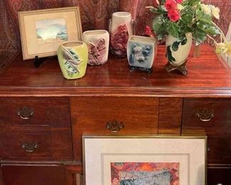 Vintage Vases And Sweet Watercolor Painting