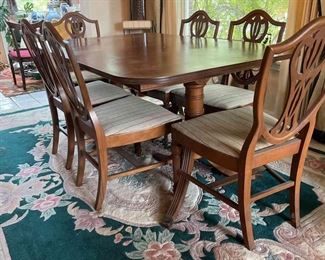 Wood Dining Table With Six Chairs