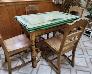Enamel table and 4 chairs