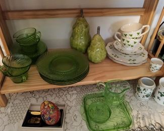 Green depression glass