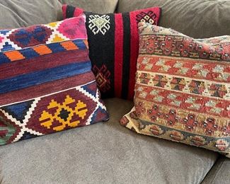 Lots of eclectic and beautiful pillows from Mexico