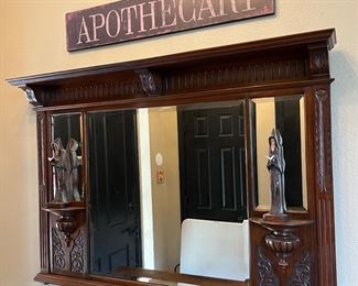 ELEGANT mirror and Apothecary sign 