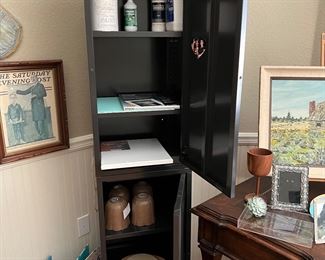 This is one of two cool, metal lockers!