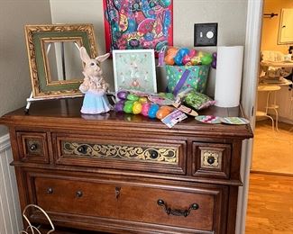 This beautiful piece of furniture is a file cabinet and you can hang your files, vertical or horizontal, legal or letter!