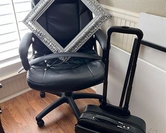 Very nice desk, chair, and luggage