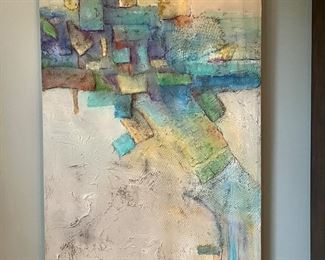 Abstract painting “Tapestry” by Birmingham artist Mary Jean Henke
30” x 48”

