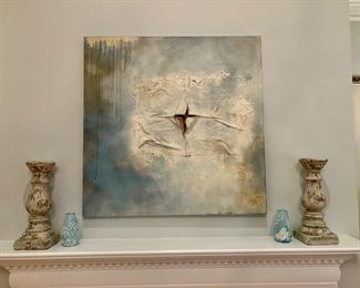 Signed abstract painting by Wellon Bridgers
36” x 36”
