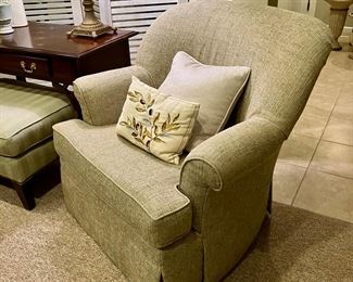 Pair of sage green club chairs

