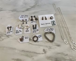 Designer sterling and gold jewelry