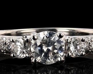 Platinum and diamond engagement wedding ring