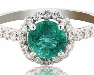 Emerald and diamond ring - fine jewelry